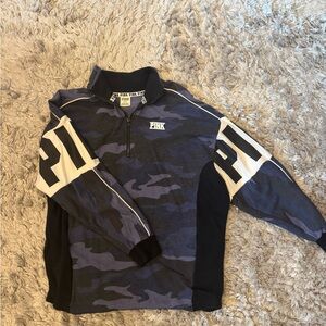 VS PINK Camouflage Quarter-Zip Pullover